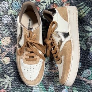 Victoria 40 White and Tan leather sneakers made in Spain women’s size 9.5
